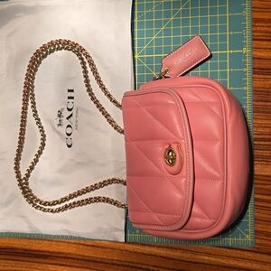 Pink, quilted, Coach Madison Bag